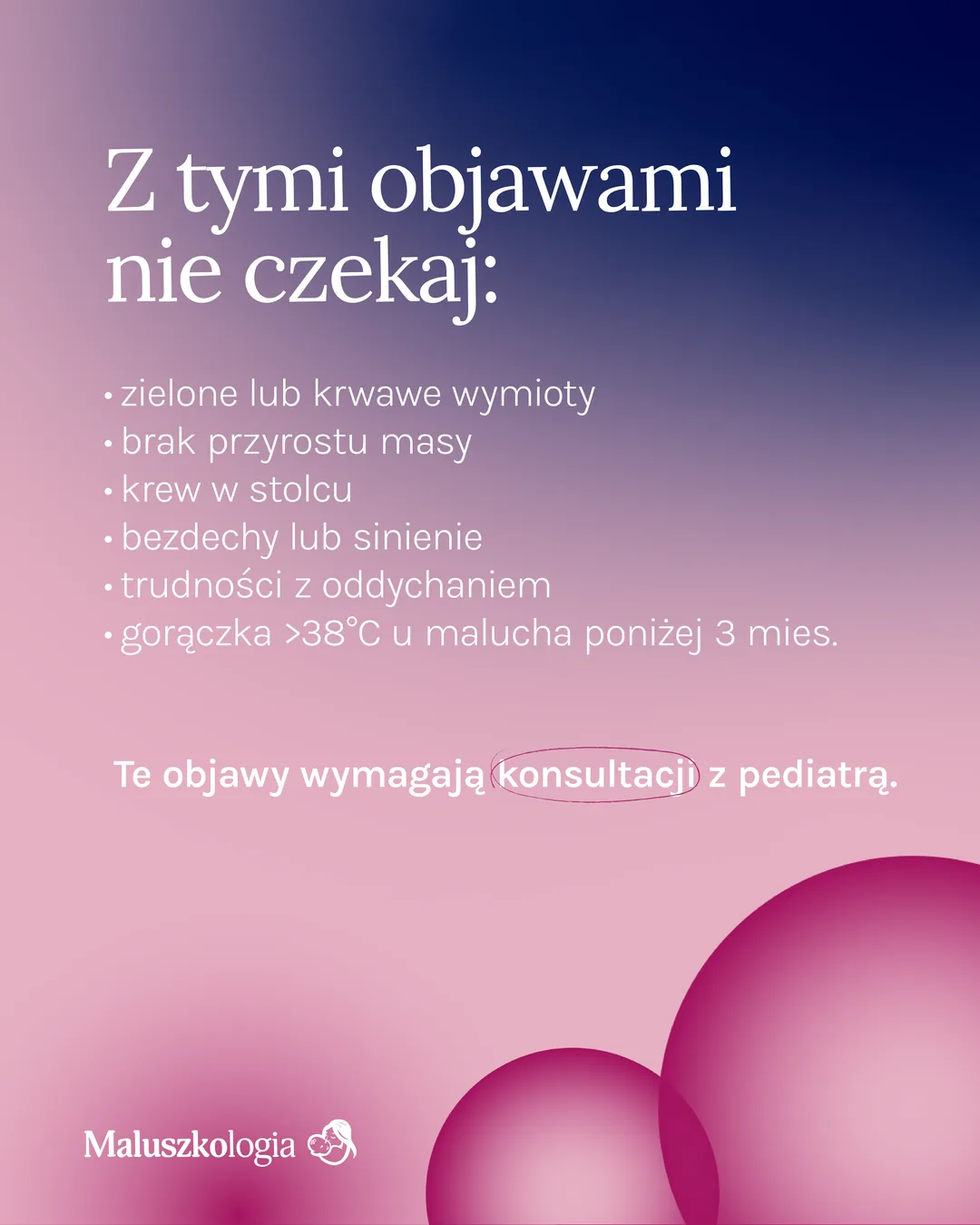 Objawy alarmowe przy refluksie niemowlaka wymagające pilnej konsultacji z pediatrą: krwiste lub kwaśne wymioty, brak przyrostu masy, krew w stolcu