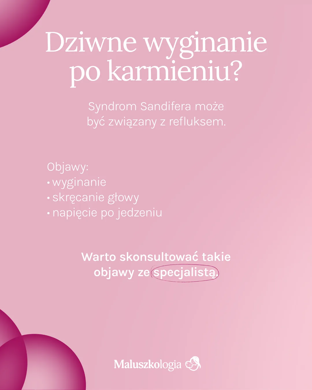 Zespół Sandifera u niemowlaka: wyginanie i skręcanie głowy po karmieniu związane z refluksem